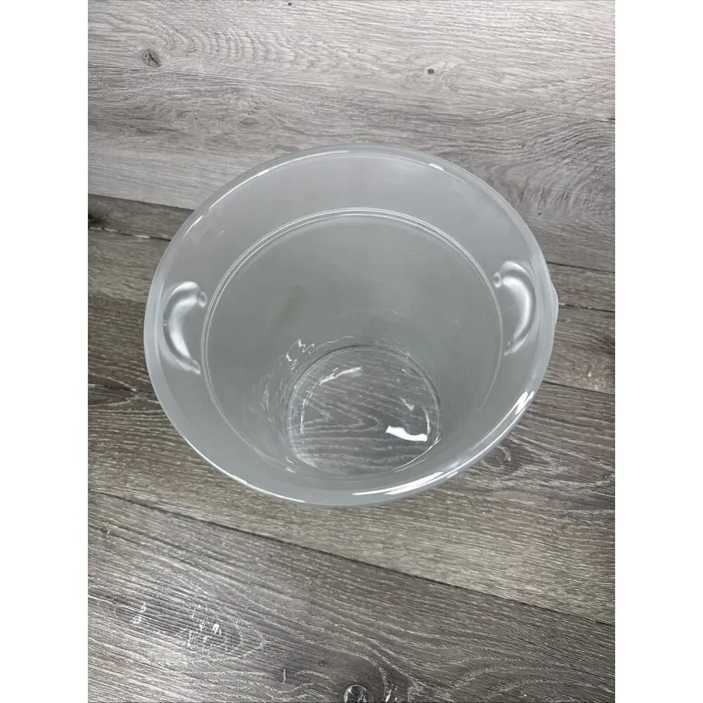 Vintage Italian Frosted Glass Ice Champagne Bucket Raised Grape Pattern 8.5”